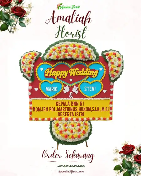 Papan Bunga Pernikahan Mekar Damai